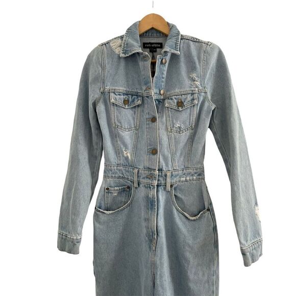 NWT Retrofete Cora Denim Jumpsuit XS - Picture 9 of 16